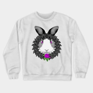 Rabbit Pink Rose Wreath Crewneck Sweatshirt